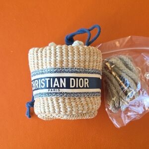 Christian Dior Mini Woven Drawstring Basket Bag